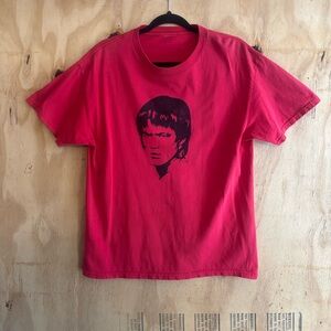 Vintage Bruce Lee Red Martial Arts Graphic Tee L XL
